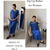 image:imageEkouaer Zipper Robes for Women Short Sleeve Bathrobe with PocketsSnorkel Blue