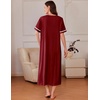 image:imageEkouaer Zipper Robes for Women Short Sleeve Bathrobe with PocketsWine Red