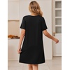 image:imageEkouaer Zipper Robes for Women Short Sleeve Housecoats Zip Up NightgownsBlack