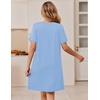 image:imageEkouaer Zipper Robes for Women Short Sleeve Housecoats Zip Up NightgownsLight Blue