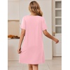 image:imageEkouaer Zipper Robes for Women Short Sleeve Housecoats Zip Up NightgownsPink