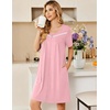 image:imageEkouaer Zipper Robes for Women Short Sleeve Housecoats Zip Up NightgownsPink