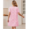 image:imageEkouaer Zipper Robes for Women Short Sleeve Housecoats Zip Up NightgownsPink Floral