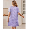 image:imageEkouaer Zipper Robes for Women Short Sleeve Housecoats Zip Up NightgownsPurple Dots