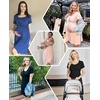 image:imageNursing Nightgown Short Sleeve Breasfeeding Birthing Gown Maternity DressBlack