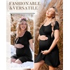 image:imageNursing Nightgown Short Sleeve Breasfeeding Birthing Gown Maternity DressBlack