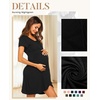 image:imageNursing Nightgown Short Sleeve Breasfeeding Birthing Gown Maternity DressBlack