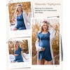 image:imageNursing Nightgown Short Sleeve Breasfeeding Birthing Gown Maternity DressBlue