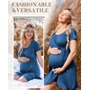 image:imageNursing Nightgown Short Sleeve Breasfeeding Birthing Gown Maternity DressBlue