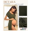 image:imageNursing Nightgown Short Sleeve Breasfeeding Birthing Gown Maternity DressDeep Green