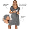 image:imageNursing Nightgown Short Sleeve Breasfeeding Birthing Gown Maternity DressGrey