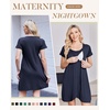 image:imageNursing Nightgown Short Sleeve Breasfeeding Birthing Gown Maternity DressNavy Blue