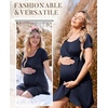 image:imageNursing Nightgown Short Sleeve Breasfeeding Birthing Gown Maternity DressNavy Blue