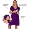 image:imageNursing Nightgown Short Sleeve Breasfeeding Birthing Gown Maternity DressPurple