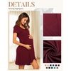 image:imageNursing Nightgown Short Sleeve Breasfeeding Birthing Gown Maternity DressWine Red