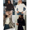 image:imageTurtleneck Tops for Women Long Sleeve Mock Neck Shirts Undershirts 3 PackBlackNavy BlueRed