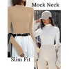image:imageTurtleneck Tops for Women Long Sleeve Mock Neck Shirts Undershirts 3 PackWhiteKhakiBlack