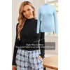 image:imageTurtleneck Tops for Women Long Sleeve Mock Neck Shirts Undershirts 3 PackWhiteKhakiBlack
