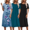Black+blue Green+continuous Floral Pattern