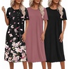 Black+deep Pink+floral Black