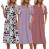 image:imageEkouaer 3 Pack Long Nightgowns for Women Ruffle House DressDeep Pinkpale Violetwatercolor Florals