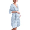 image:imageEkouaer 3 in 1 LaborDeliveryHospital Gown Maternity Nursing NightgownBlue Small Flowers