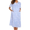image:imageEkouaer House Dress for Women with Pockets Duster Button Down NightgownBlue Pigeon