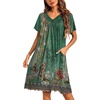 Green Ethnic Flower