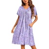 image:imageEkouaer House Dress for Women with Pockets Short Sleeve Nightgowns Moo MoosPurple Star
