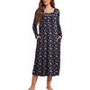image:imageEkouaer Long Sleeve Nightgowns for Women Sleep Shirt Henley Sleep DressBlack Flower