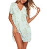 image:imageEkouaer Nightgowns for Women Bamboo Viscose Button Down SleepshirtsGreen Floral