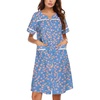 image:imageEkouaer Nightgowns for Women House Dress with Pockets Snap Front House CoatBlue Pink Floral