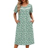 Green White Floral
