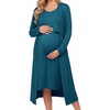 image:imageEkouaer Nursing Gown and Robe Set Labor Delivery Nightgown Hospital DressBlue Green
