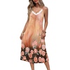 image:imageEkouaer Sleeveless Womens Nightgown Full Slip Nightdress Calf LengthBrown Orange Floral