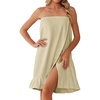 image:imageEkouaer Towel Wrap for Women With Velcro Ruffle Wrap RobesKhaki