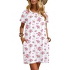 image:imageEkouaer Women Nightgowns Short Sleeve Sleepwear Soft Nightshirt PajamasPink Floral