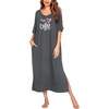 image:imageEkouaer Womens Long Nightgown Short Sleeve Night Shirt Plus Size SleepwearMedium Grey