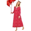 image:imageEkouaer Womens Long Sleeve Nightgown Full Length Sleepwear Long Sleepshirts Henley Sleep DressZchristmas Print 2