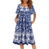 Blue Bohemian Flowers