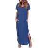 image:imageEkouaer Womens Nursing Dress Breastfeeding Summer V Neck Maternity DressesDark Blue