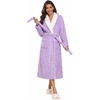 image:imageEkouaer Womens Robe Long Winter Plush Jacquard Bathrobe with Pockets SXXLLight Purple