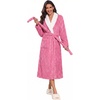 image:imageEkouaer Womens Robe Long Winter Plush Jacquard Bathrobe with Pockets SXXLPeach Pink