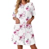 image:imageEkouaer Zip Up Robes for Women Short Knit Bathrobe with PocketsFloral White