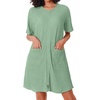 image:imageEkouaer Zip Up Robes for Women Short Knit Bathrobe with PocketsTurquoise