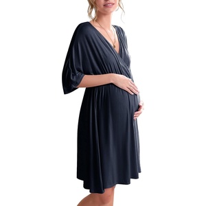 image:imageEkouaer 3 in 1 LaborDeliveryHospital Gown Maternity Nursing NightgownNavy Blue