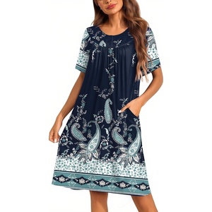 image:imageEkouaer Moo Moos for Women Button House Dresses for Women with Pocket MumuNavy Blue