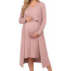 image:imageEkouaer Nursing Gown and Robe Set Labor Delivery Nightgown Hospital DressMauve