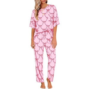image:imageEkouaer Pajamas for Women Set Silky Satin 2 Piece Lounge Sets with PocketsBow
