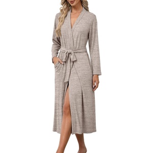 image:imageEkouaer Robes for Women Lightweight Long Bathrobe Soft Knit Bath Robe S2XLKhaki